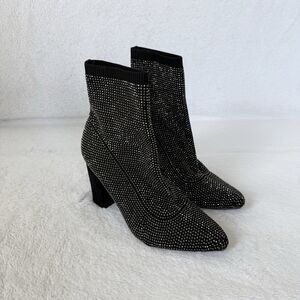 Wild Pair Women’s Baybe Bling Sock Ankle Party Booties Rhinestones Size 7.5